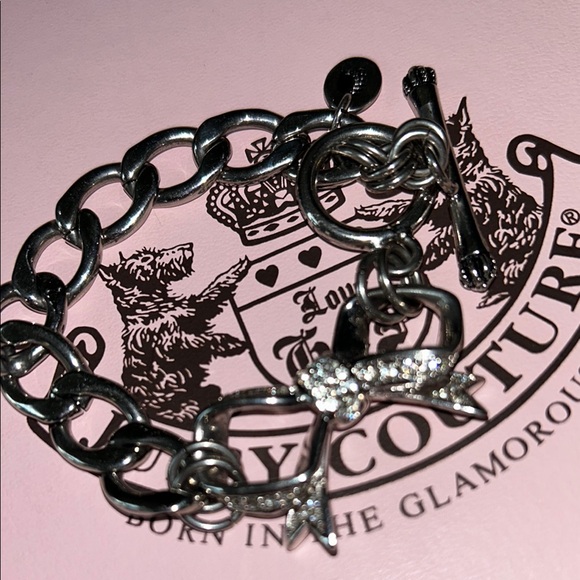 Vintage Juicy Couture Silver Chain Bracelet with Bling Bow - Picture 5 of 15